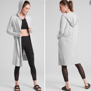 Athleta Enlighten Wrap Moto Sleeve Hooded Sweater Cardigan